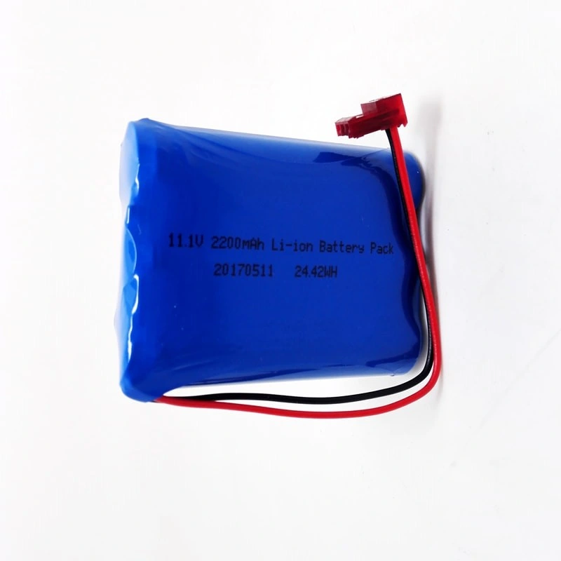 3s1p 18650 10.8V 11.1V 12V 2200mAh Rechargeable Lithium Ion Battery Pack with BMS and Connector
