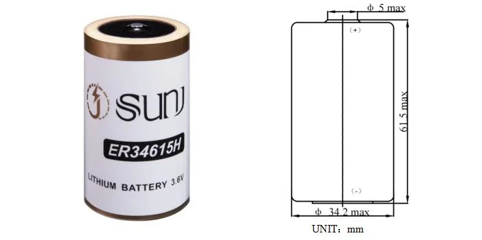 Primary Battery Lisocl2 Li-Socl2 for Gas Meter D Lithium Cell 19000mAh Er34615 for Lorawan Nbiot Parking