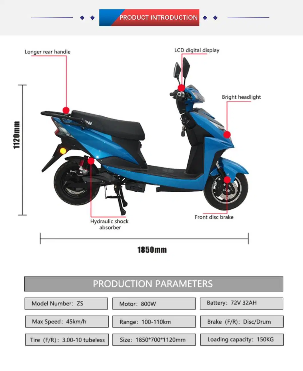 Cheap Adults LED Light 10 Inch Two Wheel Smart Electric Scooter/Electric Vehicle for Sale