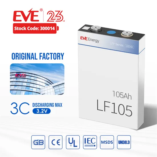 Eve 105ah 3.2V Lithium Battery LiFePO4 Battery LiFePO4 for Engineering Power/Energy Storage Lithium Cell LiFePO4 Cell LiFePO4 Battery Cell